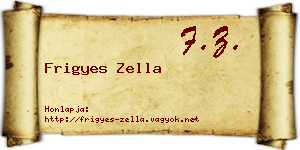 Frigyes Zella névjegykártya